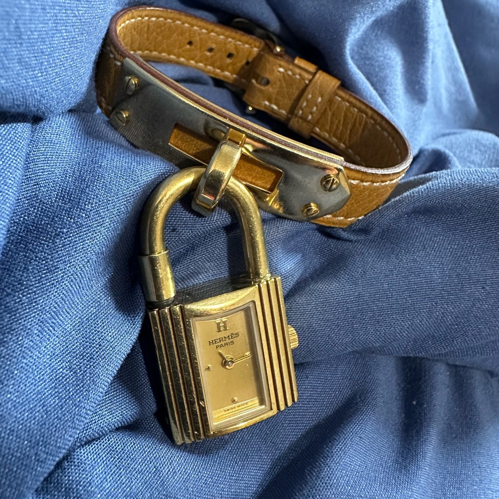 Authentic Hermes Kelly Padlock Watch Vintage GHW Used Condition